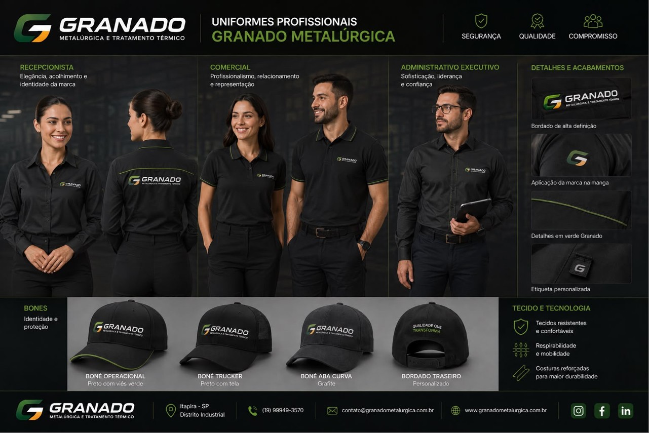 Equipe uniformizada da Granado Metalúrgica e Tratamento Térmico